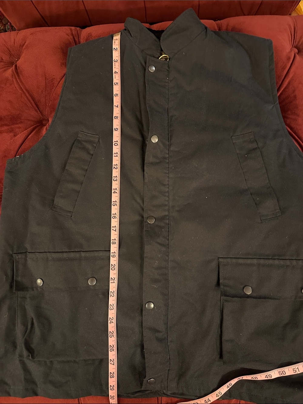 Walker & Hawkes Made in England Waxed Cotton Vest Men’s XXL Navy Blue - Picture 9 of 9